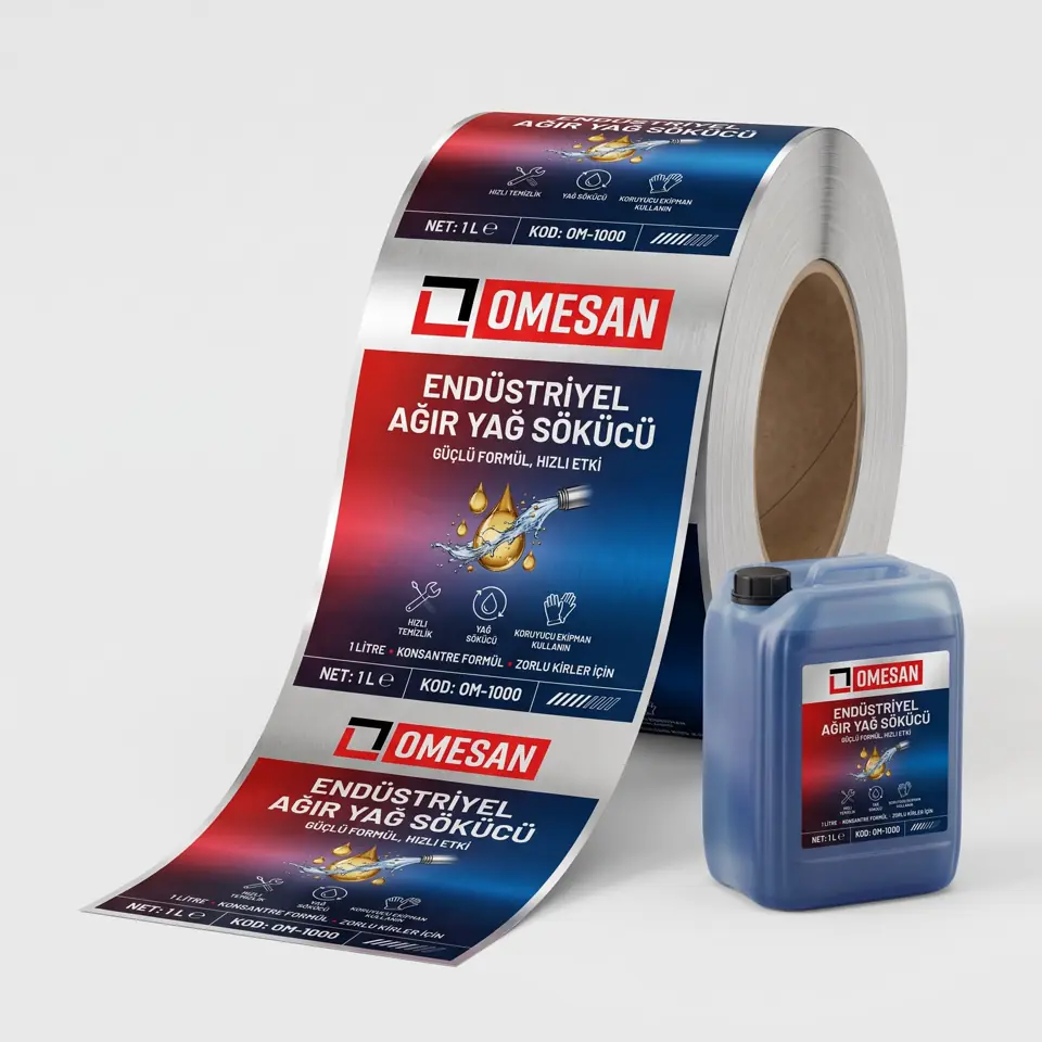 Metalize rulo etiket baskı görünümü